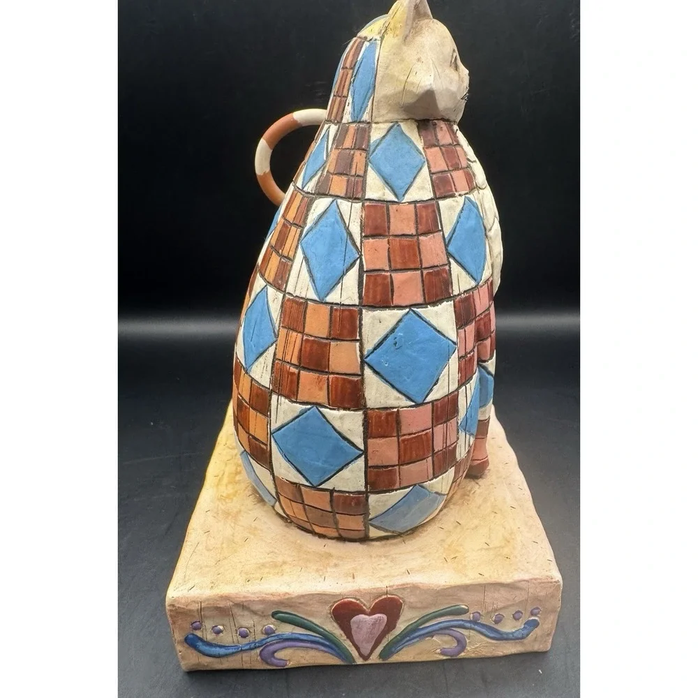 Jim Shore Abigail Patchwork Fat Cat Figurine Heartwood Creek 2003 Enesco 6